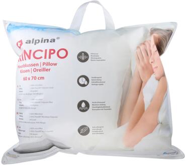 Alpina Hoofdkussen 60 x 70 cm - Kussen voor Bed en Slaapkamer - Ademend, Vocht Afvoerend en Wasmachine Bestendig - Wit