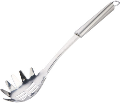 Alpina Keukengerei opscheplepel spaghetti - zilver - rvs - 34 x 7 cm - pasta