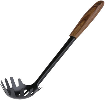 Alpina Keukengerei opscheplepel spaghetti - zwart - kunststof en metaal - 31 x 7 cm - pasta