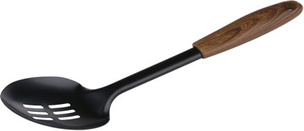 Alpina Keukengerei schuimspaan opscheplepel - zwart - staal - 28 x 7 cm - groente lepel