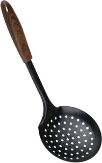 Alpina Keukengerei schuimspaan opscheplepel - zwart - staal- 30 x 10 cm - groente lepel