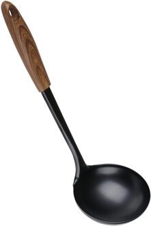 Alpina Keukengerei soep opscheplepel - zwart - kunststof en metaal- 28 x 7 cm