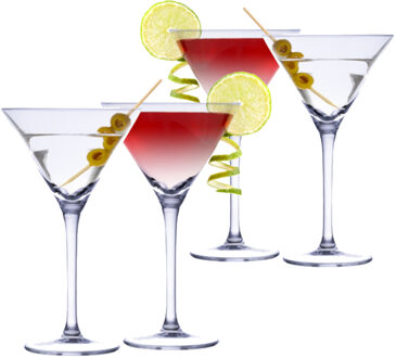 Alpina Martini cocktailglazen - glas - 12x stuks - 220 ml - Cocktail glazen - Cocktails drinken
