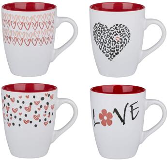 Alpina Mok hartjes 350ml wit