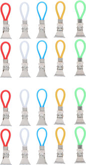 Alpina Ophanghaakjes - 20x - gekleurd - handdoekhaakjes - lusjes