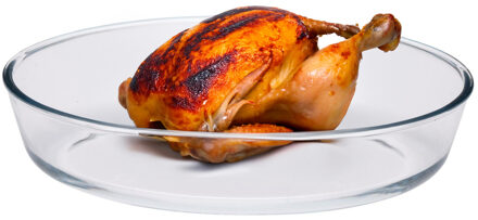 Alpina Ovenschaal van borosilicaat glas - ovaal - 2.4 Liter - 30 x 21 x 6 cm - serveerschaal