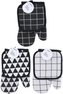 Alpina Ovenwant en pannenhouderset zwart/wit