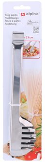 Alpina Pasta serveer tang - serveer bestek - zilver - rvs - 23 cm