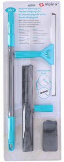 Alpina raamreinigingsset 5-delig blauw/grijs