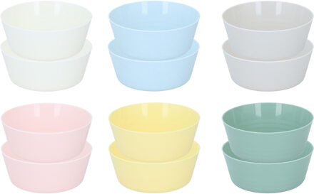 Alpina schaaltjes/kommetjes - 18x - gekleurd - kunststof - D11,8xH5 cm