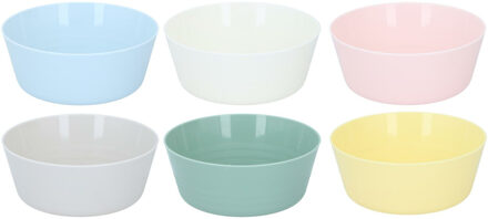 Alpina schaaltjes/kommetjes - 6x - gekleurd - kunststof - D11,8xH5 cm