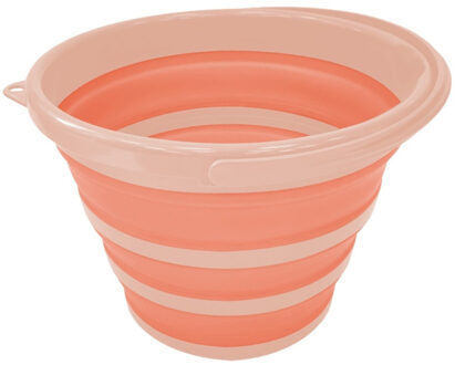 Alpina Schoonmaakemmer - opvouwbaar - 10L - emmer - wit/zalmroze - 32