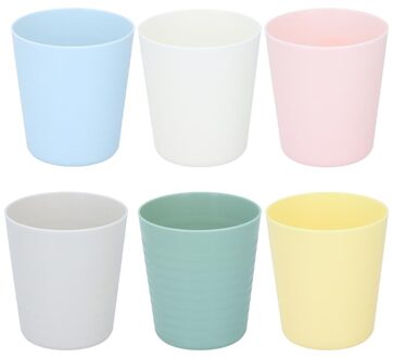 Alpina Set van 6x drinkbekers - gekleurd - kunststof - 230 ml - herbruikbaar - Drinkglazen Multikleur
