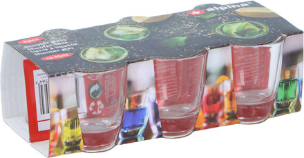 Alpina Set van 6x stuks shotglazen/glaasjes/shotjes van 45 ml Transparant