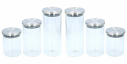 Alpina Set van 9x stuks glazen voorraadpotten/snoeppotten