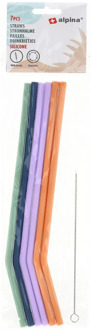 Alpina Silicone Rietjes – 7-delig - Met Reinigingsborstel