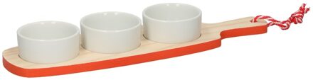 Alpina Snack/amuse serveer plank rood/oranje - Serveerplanken Multikleur