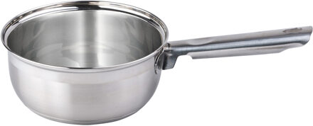 Alpina Steelpan/sauspan/juspan zilver 1,4 liter 16 cm van RVS - Steelpannen Zilverkleurig