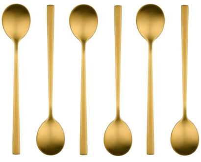 Alpina Theelepeltjes/koffielepeltjes - goud - set van 12x - 15 cm - dessertlepels
