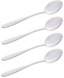 Alpina Theelepeltjes/koffielepeltjes - zilver - set van 12x - 14 cm - dessertlepels