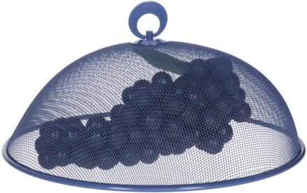 Alpina Vliegenkap/voedselkap - blauw - D30 x H15 cm - buiten eten - anti insecten - metaal - ongedierte - vliegenkap