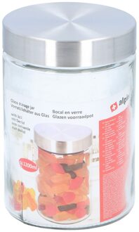 Alpina Voorraadpot - 8x stuks - 1200 ml - glazen voorraadbus - 17 cm - luchtdichte deksel