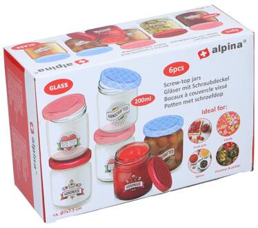 Alpina Voorraadpotset 6-delig 200ml transparant