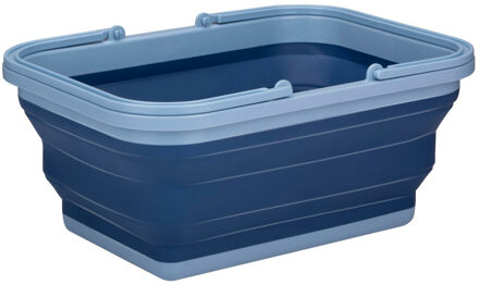 Alpina Wasmand/draagmand opvouwbaar - kunststof - 19 Liter - blauw - 38 x 28 x 18 cm