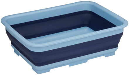 Alpina Wasmand/opbergmand opvouwbaar - kunststof - 12 Liter - blauw - 37 x 27 x 12 cm - Emmers