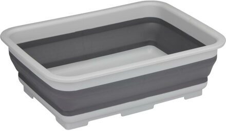 Alpina Wasmand/opbergmand opvouwbaar - kunststof - 12 Liter - grijs - 37 x 27 x 12 cm