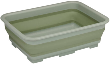 Alpina Wasmand/opbergmand opvouwbaar - kunststof - 12 Liter - groen - 37 x 27 x 12 cm - Emmers