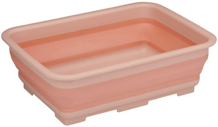 Alpina Wasmand/opbergmand opvouwbaar - kunststof - 12 Liter - zalmroze - 37 x 27 x 12 cm