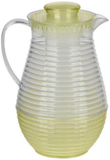 Alpina Waterkan/sapkan met fruit infuser/reservoir - 2 liter - kunststof - geel - 25 cm