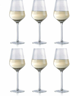 Alpina Wijnglazen Witte Wijn - 6x stuks - witte wijnglazen - wijnglas - 370 ml Transparant