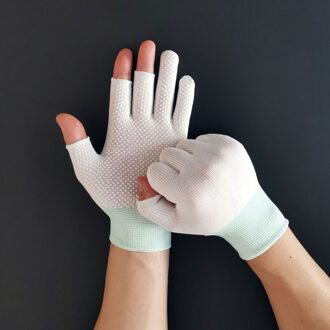 Als Anti-Slip Ademende Vissen Handschoenen 3 Cut Vinger Duurzaam Vissen Fietsen Handschoenen Pesca Fitness Karpervissen Comofortable wit