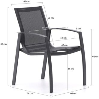 Altea/Caluso 160cm dining tuinset 5-delig stapelbaar - Laagste prijsgarantie! Grijs