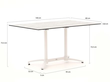 Altea/Canzo 140cm dining tuinset 5-delig - Laagste prijsgarantie! Grijs