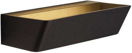 Altea LED wandlamp, breedte 22 cm, zwart, omhoog/omlaag, aluminium zwart mat