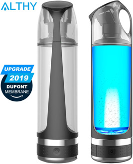 ALTHY PEM Hydrogen Rich Water Bottle Generator H2 Maker lonizer Electrolysis Pure H2 Cup 500ml Portable USB Rechargeable