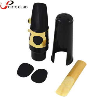 Alto Sax Saxofoon Mondstuk Plastic met Cap Metalen Gesp Reed Mondstuk Patches Pads Kussens