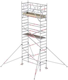Altrex RS TOWER 31 PLUS rolsteiger | 7.20 m x 0.90 m | 2.45 m houten platform | Schoren - T315004