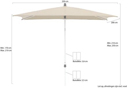 Alu-Smart parasol 250x200cm - Laagste prijsgarantie! Taupe