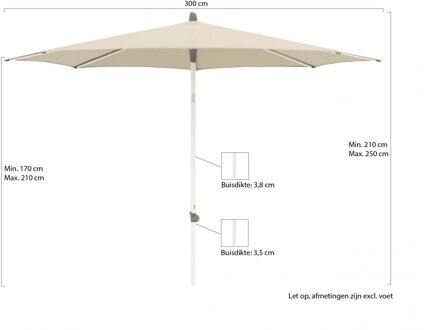 Alu-Smart parasol ø 300cm - Laagste prijsgarantie! Taupe