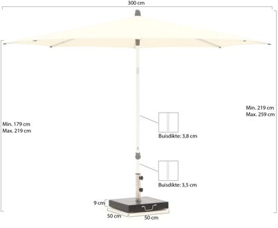 Alu-Smart parasol ø 300cm - Laagste prijsgarantie! Wit