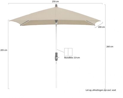 Alu-Twist parasol 250x200cm - Laagste prijsgarantie! Taupe