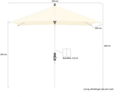 Alu-Twist parasol 250x200cm - Laagste prijsgarantie! Wit