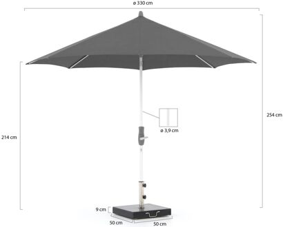 Alu-Twist parasol ø 330cm - Laagste prijsgarantie! Grijs