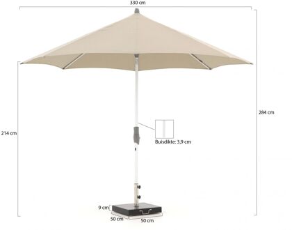 Alu-Twist parasol ø 330cm - Laagste prijsgarantie! Taupe
