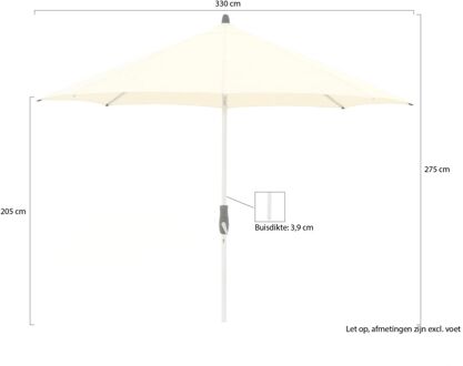 Alu-Twist parasol ø 330cm - Laagste prijsgarantie! Wit