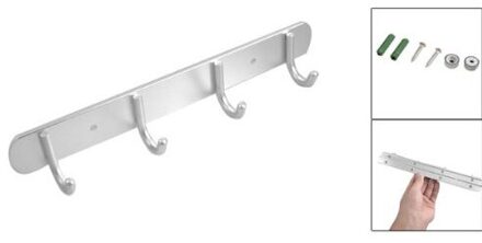 Aluminium 4 Hanger Handdoek Hat Coat Kleding Wall Mount Rack Haak